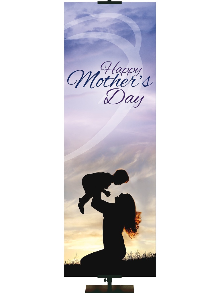 Happy Mother's Day Mother and Son Silhouette