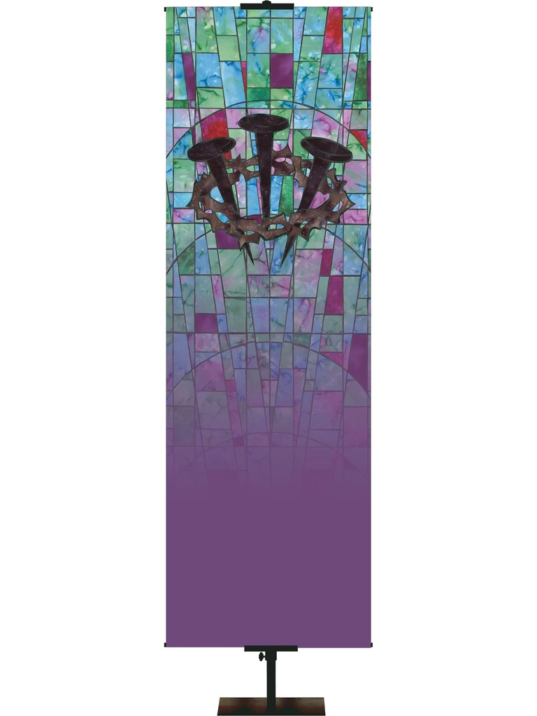 Custom Banner Stained Glass Symbols of Faith  Crown of Thorns