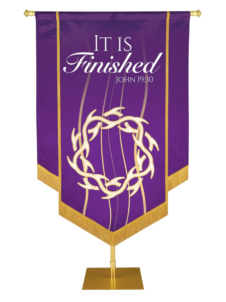 Experiencing God Crown of Thorns, It Is Finished Embellished Banner