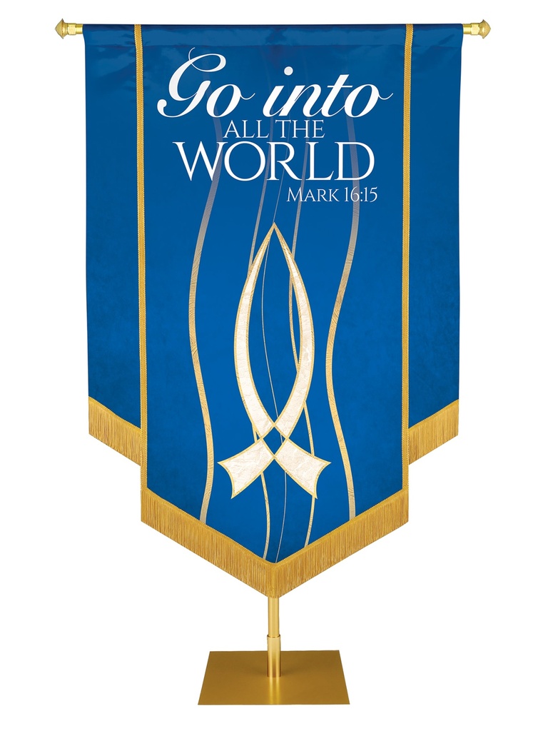 Experiencing God Fish, Go Into The World Embellished Banner