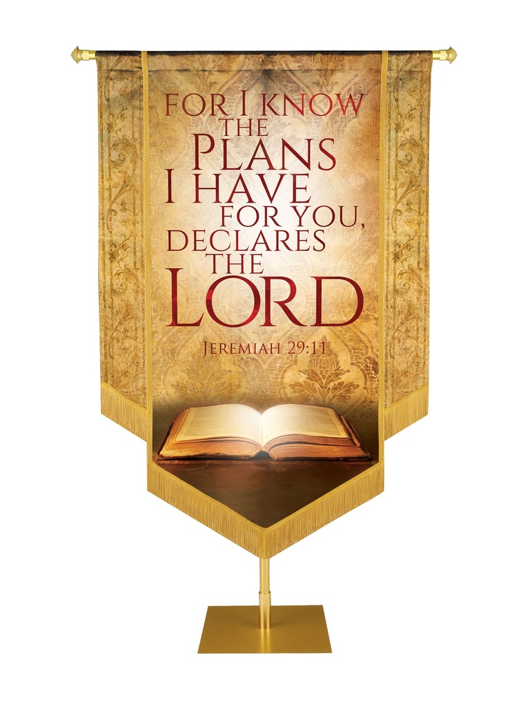 Holy Scriptures For I Know the Plans Embellished Banner