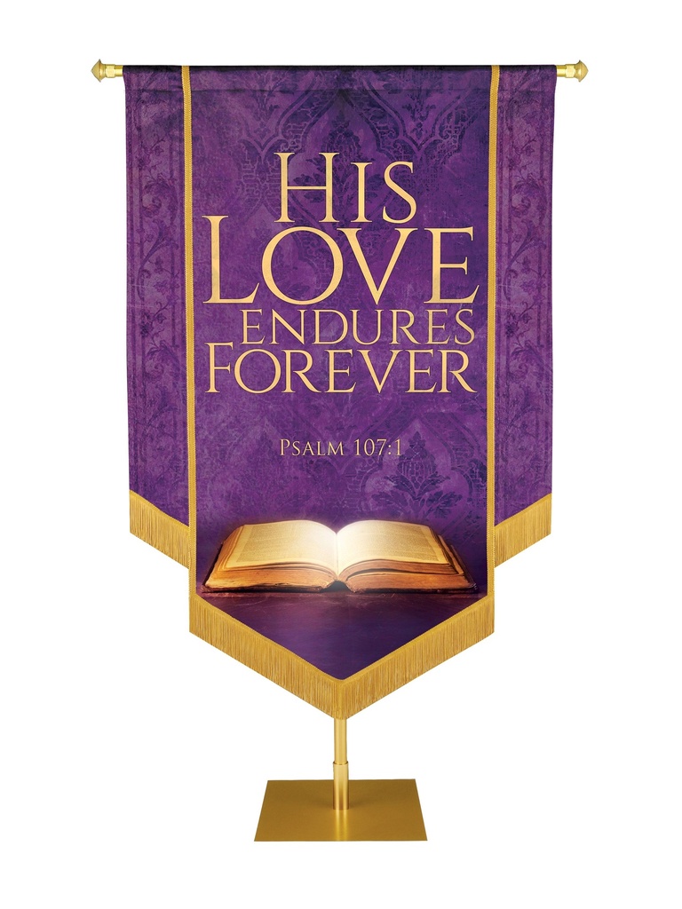 Holy Scriptures His Love Endures Forever Embellished Banner