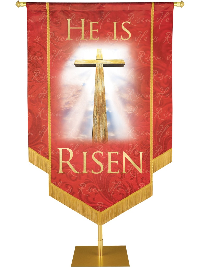 Names of Christ He Is Risen Embellished Banner