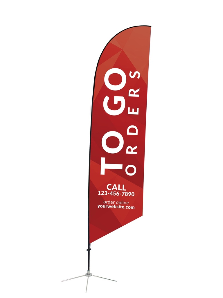 Take Out & Delivery Angled Feather Flag - Custom 2