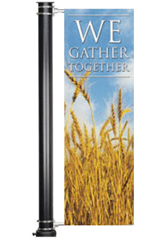 Custom Banner Light Pole Banner We Gather Together