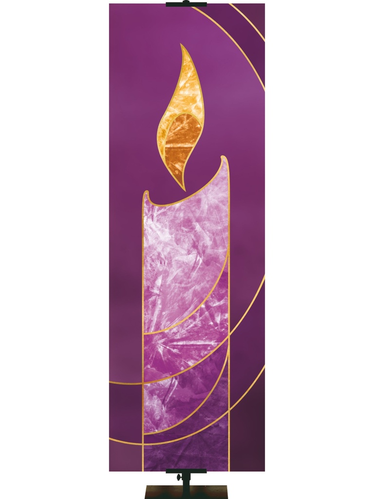 [IS-LIT-CAN-2X6-PUR] Irregular Colors of the Liturgy Candle 2X6 PURPLE $30 (2 ft x 6 ft, Purple, Pole Hems)