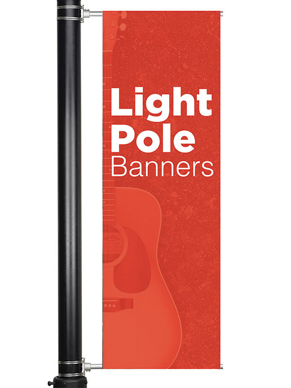 Custom Vinyl Lightpole Banner Double-Sided (2X6, Vinyl Blockout 18oz, Custom Finishing)