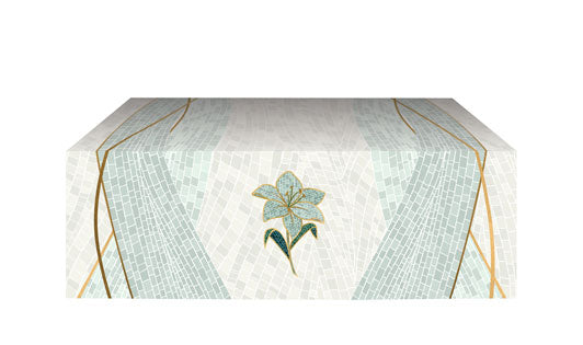 [PAR-ATC-EMO-LIL-48U-HM-RVS-NON] Easter Mosaic Lily Altar Frontal Cloth (Unlined Small)
