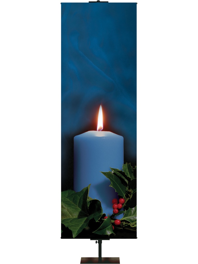 Custom Banner Advent Photo Candle in Blue or Purple