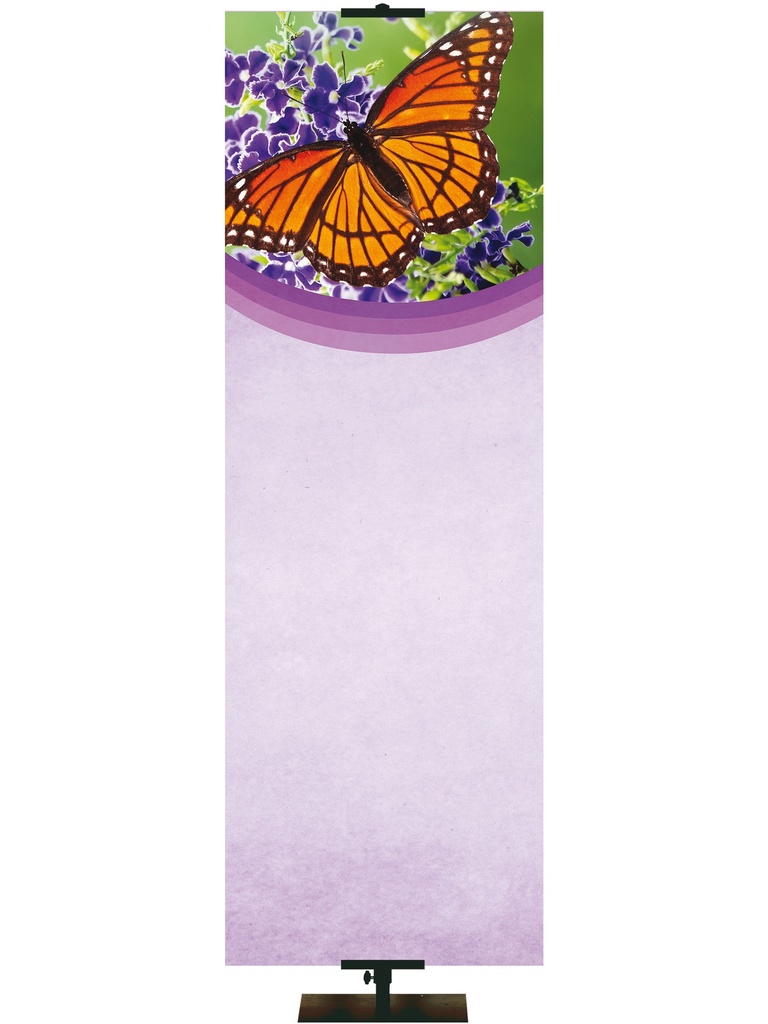 Custom Banner Welcome Butterfly on Purple