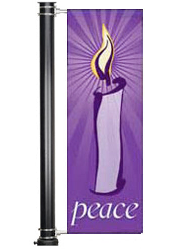 Custom Banner Light Pole Banner Peace