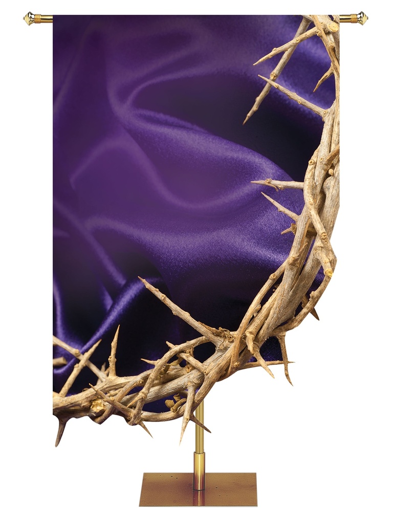 Custom Banner Contours of Easter He Was Pierced Crown of Thorns