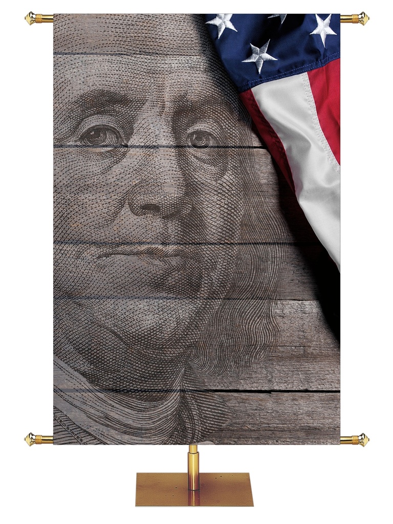 Custom Banner Patriotic Life, Liberty Benjamin Franklin