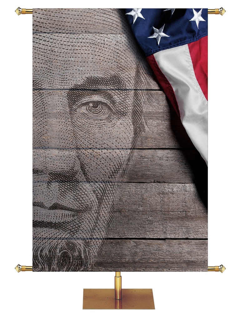 Custom Banner Patriotic United We Stand Abraham Lincoln