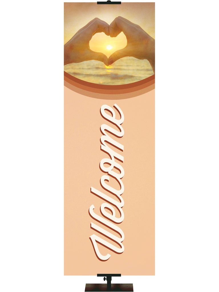 Stock Welcome Banner Heart Hands