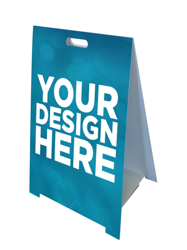 [CUS-FAF-RED-CUT-CO1-NON] Custom Fold-A-Frame™ Sign