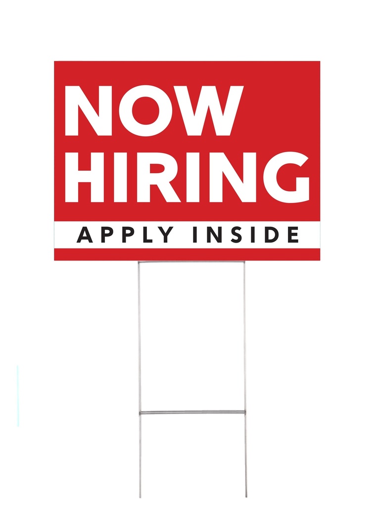 [YDS-NH1-01-DS] Now Hiring Yard Sign 1
