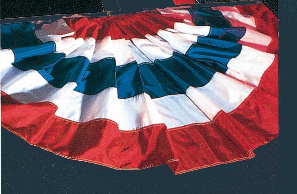 US Flag Pleated Nylon Flag Bunting with Sewn Stripes
