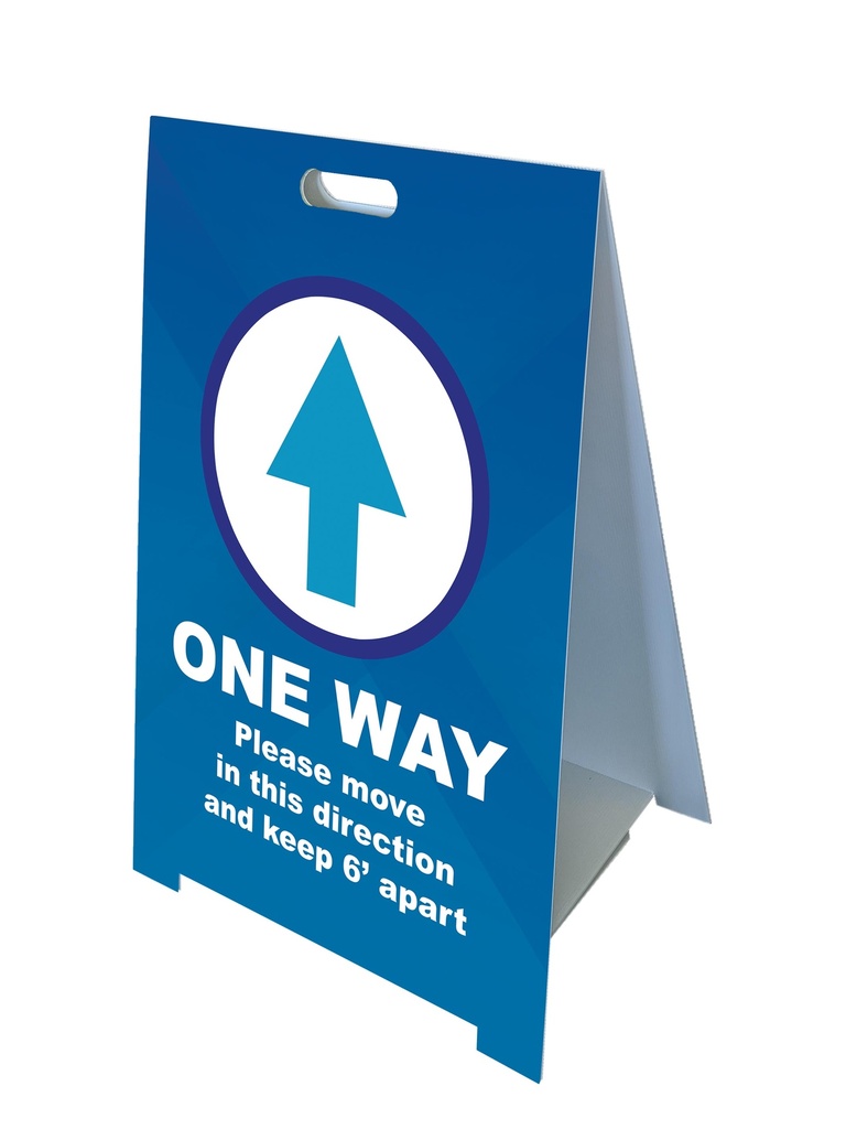 [STK-FAF-OWY-CUT-CO1] Fold-A-Frame™ Blue One Way Sign