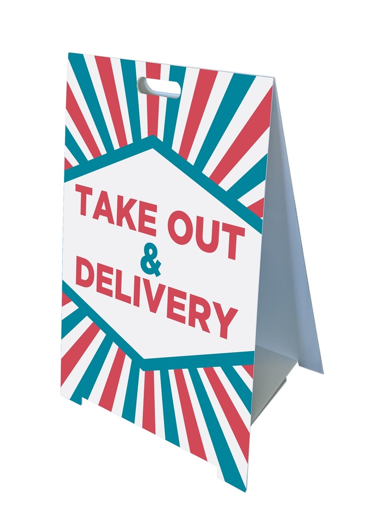 [STK-FAF-TOD-CUT-CO1] Fold-A-Frame™ Take Out and Delivery Sign