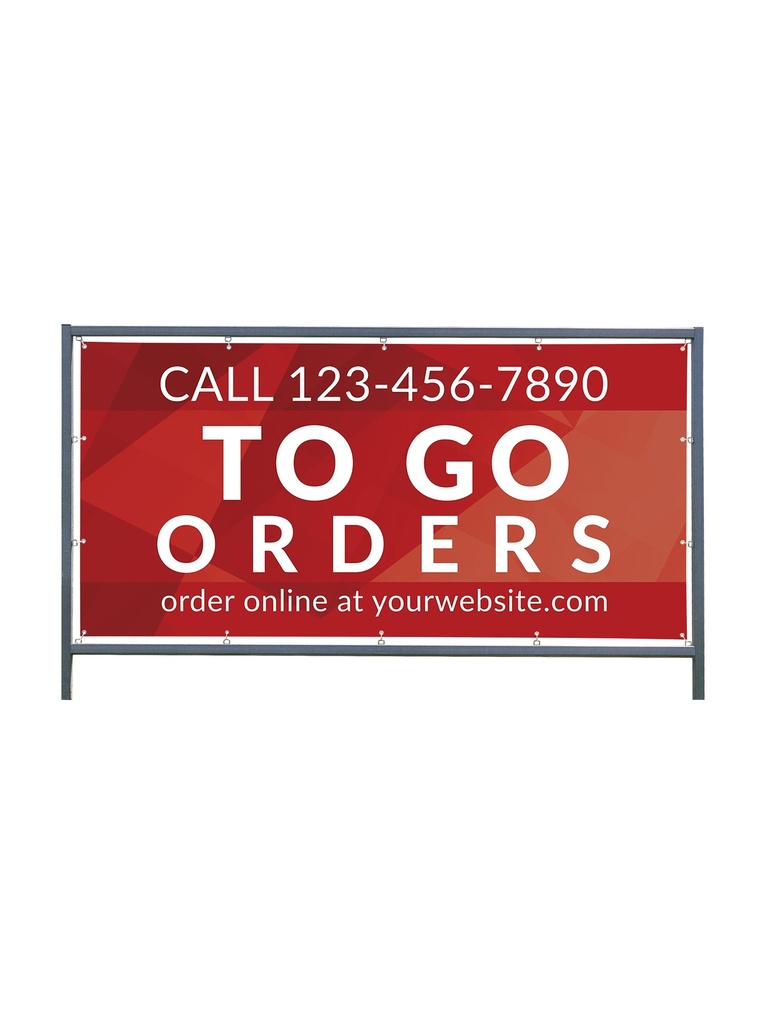 [CUS-RST-02-FFB-6X3-SS] Take Out & Delivery Outdoor Sign - Custom 2