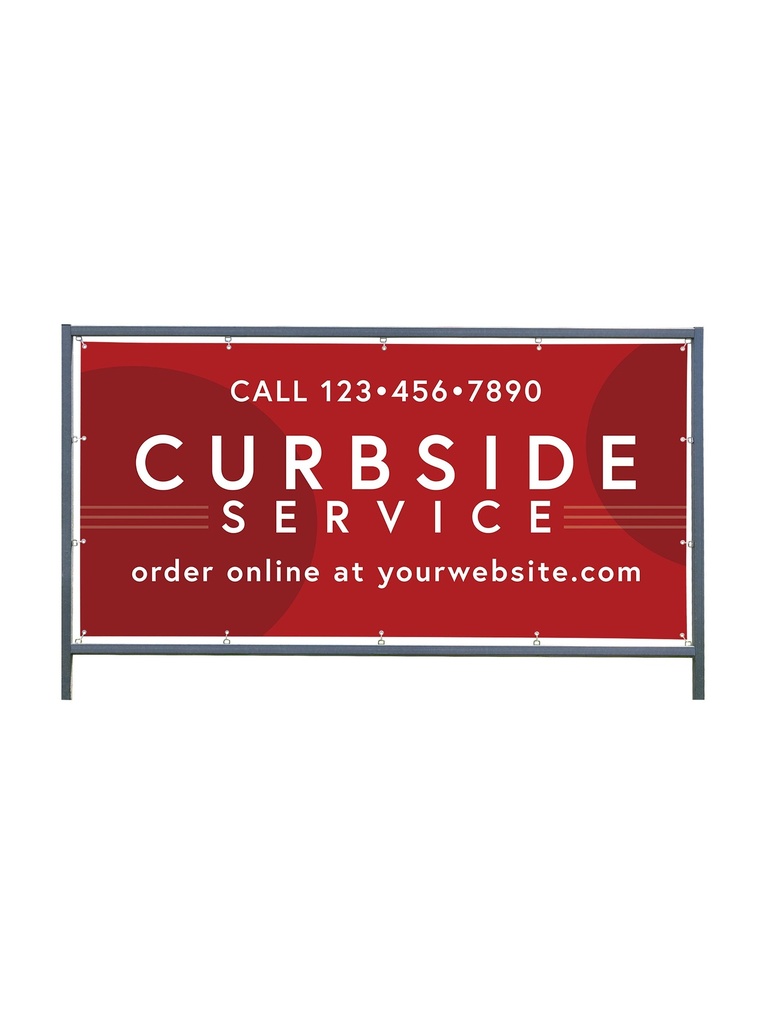 [CUS-RST-01-FFB-6X3-SS] Take Out & Delivery Outdoor Sign - Custom 1