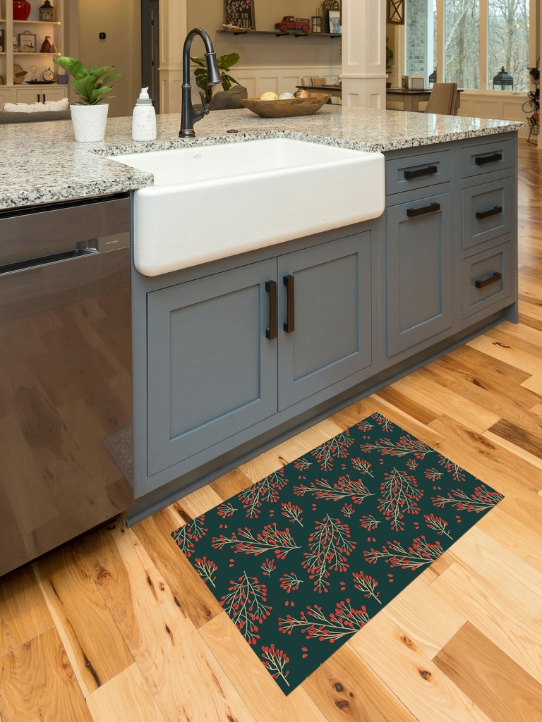 Branch and Berry Vinyl Kitchen Mat